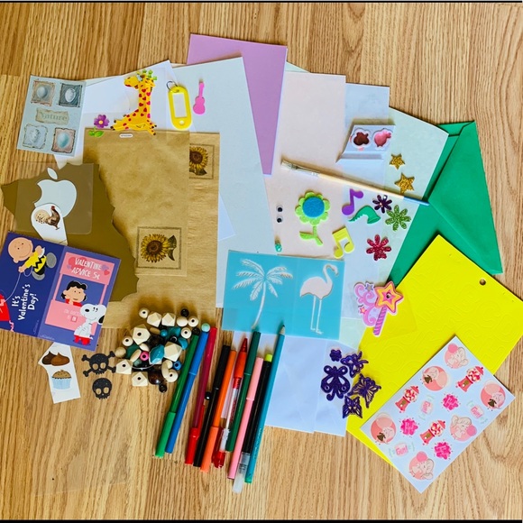 ART FUN pack Set supplies BAG Paper paint sticker kids - Picture 6 of 9